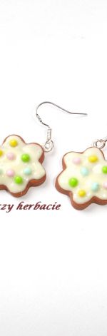 Kolczyki modelina fimo ciastka z posypką 2 cm 