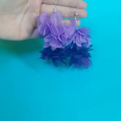 Kolczyki kwiaty fioletowe, biżuteria na lato