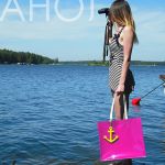 Marynarska torba z kotwicą - różowa - 
