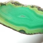 Zielony surowy  plaster agatu, duży wisior - 