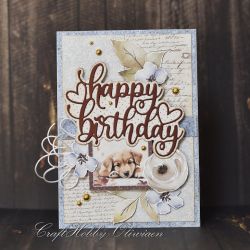Happy birthday - urodzinowa kartka z pieskiem