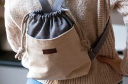 Szaro-kremowy workoplecak mini