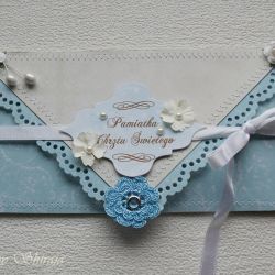 Pamiątka Chrztu św. - 'błękit i perełki'