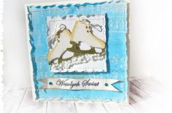 Kartka świąteczna z łyżwami