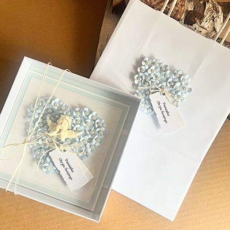 070,kartka w pudełku na chrzest św. z torebką