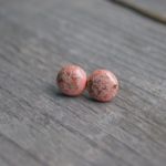 Różowe kolczyki "Różowy kwarc" - Różowe ceramiczne kolczyki