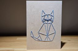 Kartka okolicznościowa - haftowana - kot