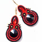 Red&Black kolczyki sutaszowe - 