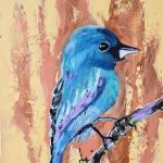 Obraz akrylowy na płótnie,  30x40x1cm,  Monarszyk hiacyntowy  - 