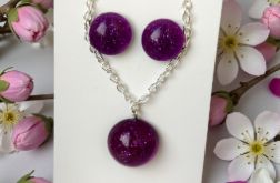 Fioletowy brokatowy komplet