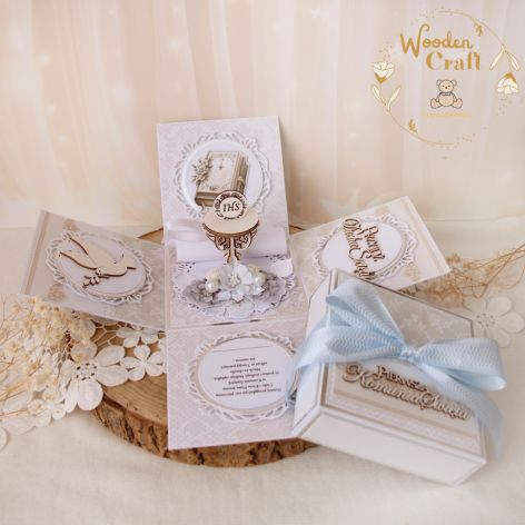 Exploding box komunijny "Holy&White 1" GOTOWY