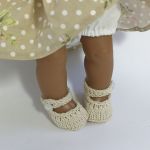 Buciki dla lalki Miniland 38 cm - Beżowe buty dla lalki Miniland