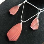 Mszysty kwarc różowy, delikatny zestaw biżuterii w srebrze - 