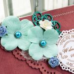 Kartka ślubna- Turkusowe bordo - 