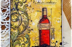 Wino - kartka urodzinowa