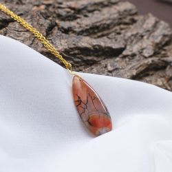 Naszyjnik "Dragon Ember" - Siła i Równowaga ze smoczym Agatem