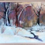 Zima-praca pastelami suchymi 18/24 cm  - 