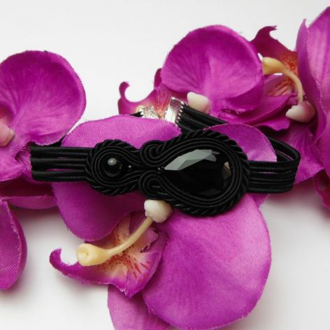 Bransoletka soutache sutasz czarna