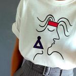 Koszulka ręcznie malowana kobieta lata 80-te - T-shirt unisex
