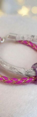 Bransoletka rzemykowa z ceramiką