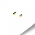 Delikatne kolczyki sztyfty, zielone kryształy. - 