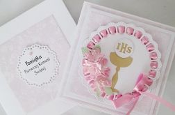 Kartka PAMIĄTKA I KOMUNII ze wstążką #1