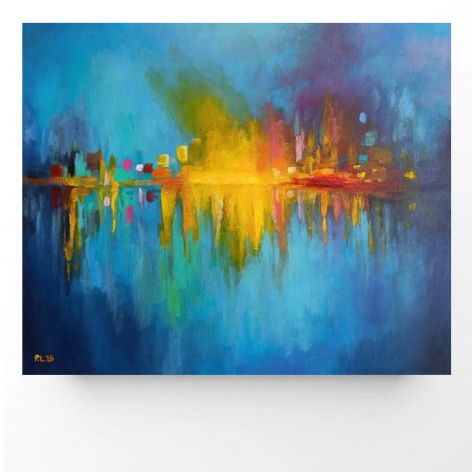 Pejzaż abstrakcyjny -obraz akrylowy 