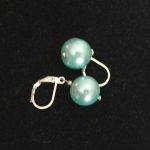 Błękitne lub szare perły Majorka i srebro, kolczyki z perłami - 