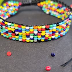 Kolorowa letnia bransoletka z koralików styl boho