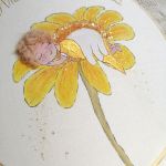 Obrazek aniołek na kwiatku, pamiątka chrztu - obrazek anioł stróż