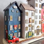 Świąteczne, drewniane domki - LED 6 - 