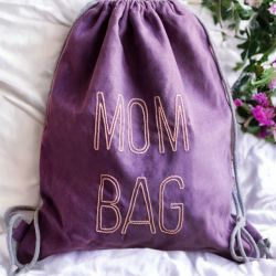 MOM BAG duży fioletowy workoplecak