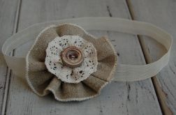 Opaska niemowlęca - Lniany kwiat