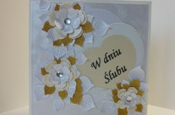 Kartka ślubna - W dniu Ślubu (złota)