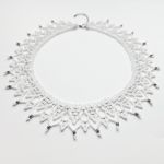 Naszyjnik 'Biała koronka' koraliki szklane - Naszyjnik 'Biała koronka' szklane koraliki