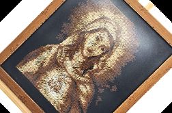 Obraz Ręcznie Haftowany Maryja 34x30 cm - Religijna Dekoracja Ścienna