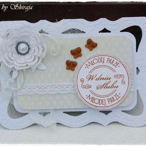 Kartka z okazji ślubu 'śnieżnobiały kwiat 