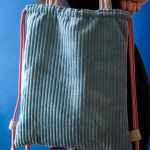 Niebieska torba plecak 2w1 sztruks - 