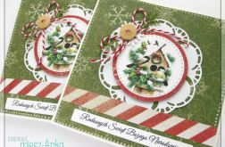 Piernikowa kartka świąteczna z sikorkami 2