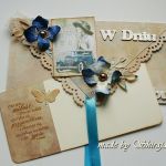 Kopertówka z okazji ślubu-' retro błękit' - 