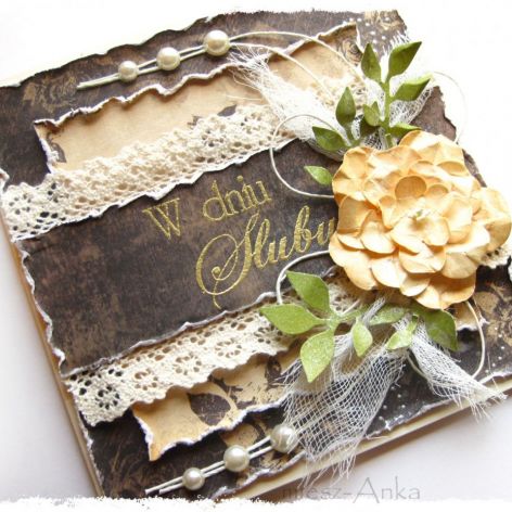 Kartka na ślub w brązach