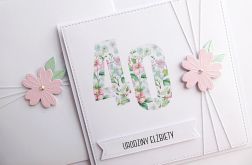 Kartka na 40 urodziny handmade z życzeniami
