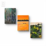 Kompozycja prac na płótnie,  Bieszczady I Podlasie  - 