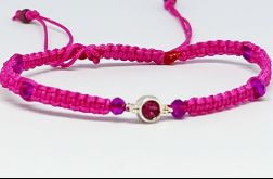 Bransoletka BOHO makrama mocny róż