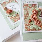 Kartka ROCZNICA ŚLUBU z miedzianymi różami - artka na rocznicę ślubu z ręcznie robionymi kwiatami