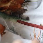 Duża szaro-różowa torba z kominem patchwork - 