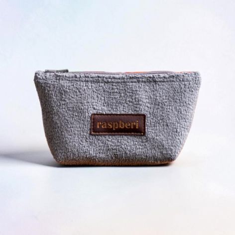 Kosmetyczka MINI z szarego weluru