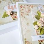 Kartka ROCZNICA ŚLUBU pastelowa - Różowo-beżowa kartka na rocznicę ślubu w pudełku