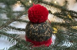 Ozdoba na choinkę, mini-czapeczka, zielona