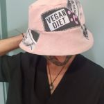 Kapelusz upcycling unisex, bucket hat "Vegan Diet" - 